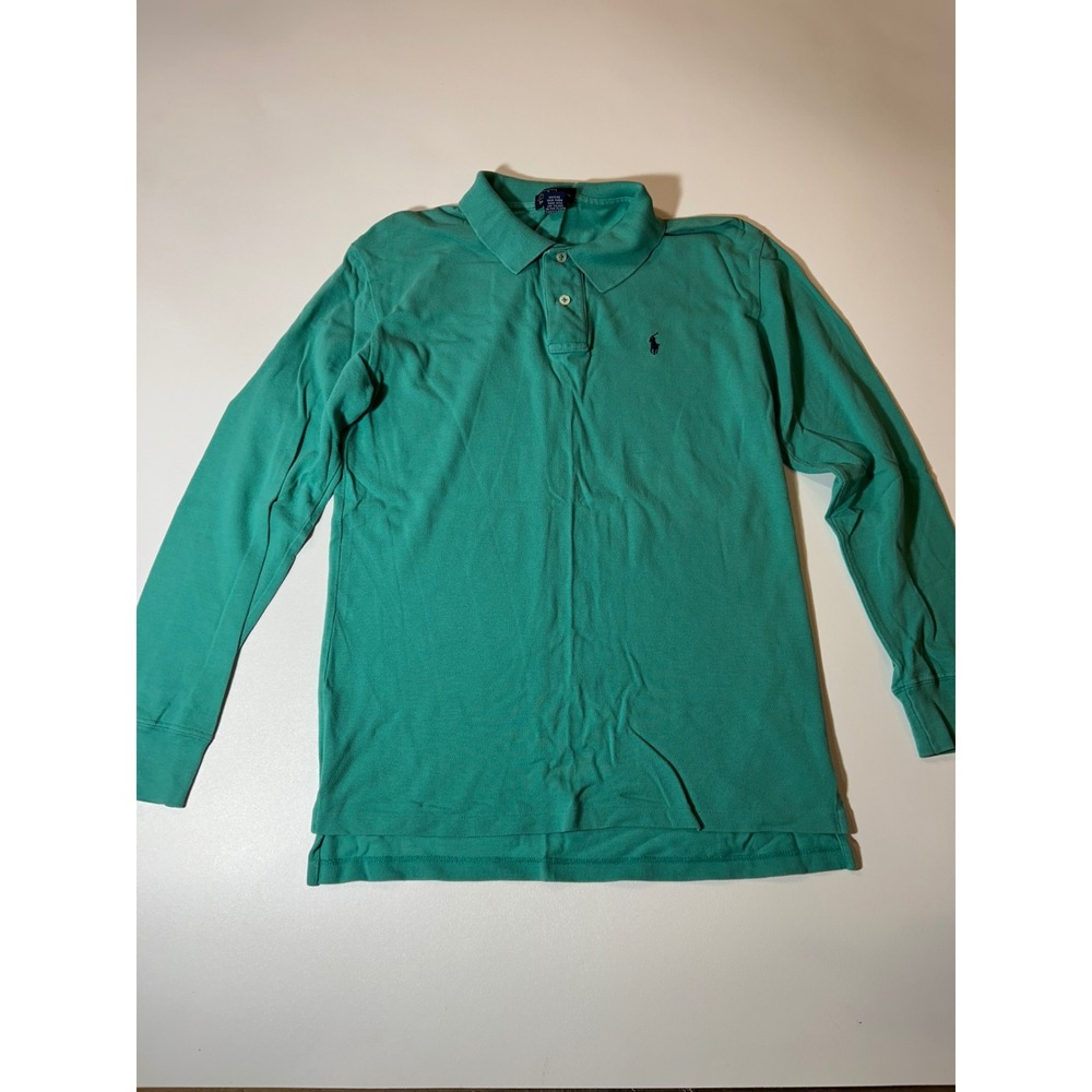 Polo Ralph Lauren Polo Shirt Boys' L (16/18) Green Long Sleeve Cotton Pique